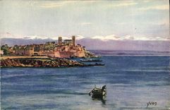 CPA Antibes Le Fort Carre Et La Chaine Des Alpes