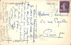 CPA Antibes Panorama Vu A Travers Les Oliviers