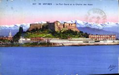 CPA Antibes Le Fort Carre Et La Chaine Des Alpes