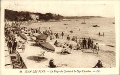 CPA Juan Les Pins La Plage Du Casino Et Le Cap D'Antibes