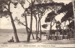 CPA Juan Les Pins La Pinede Et La Plage