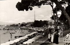 CPA Juan Les Pins La Pinede Et La Plage