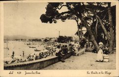 CPA Juan Les Pins La Pinede Et La Plage