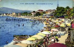 CPA Juan Les Pins Vue D'Ensemble De La Plage