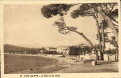 CPA Juan Les Pins La Plage Et Les Villas