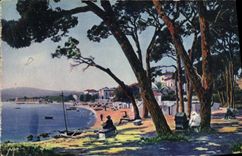CPA Juan Les Pins La Plage Vue A Travers Les Pins