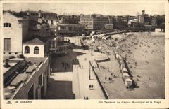 CPA Dinard La Terrasse Du Casino Municipal Et La Plage