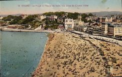 CPA Dinard La Plage A I'Heure Du Bain Vue Prise Du Crystal Hotel