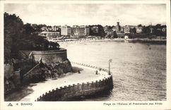 CPA Dinard Plage De I'Ecluse Et Promenade Des Allies
