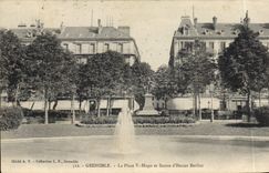 CPA Grenoble La Place Victor Hugo Et Statue D'Hector Berlioz