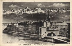 CPA Grenoble Vue Generale I'Isere Et Les Alpes