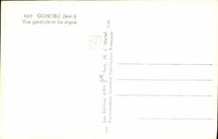 CPA Grenoble Vue Generale Et Les Alpes