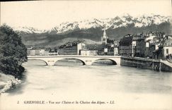CPA Grenoble Vue Sur I'Isere Et La Chaine Des Alpes