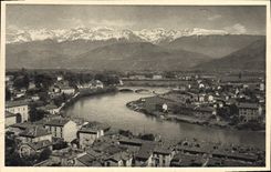 CPA Grenoble Vue Generale Sur I'Isere Et Les Alpes