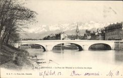 CPA Grenoble Le Pont De I'Hopital Et La Chaine Des Alpes