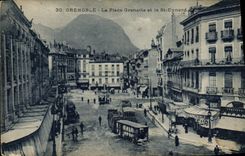 CPA Grenoble La Place Grenette Et Le St Eynard