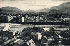 CPA Grenoble Perspective Sur La Ville Vue Prise Du Jardin Des Dauphins