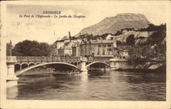 CPA Grenoble Le Pont De I'Esplanade Le Jardin Des Dauphins