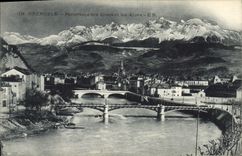 CPA Grenoble Panorama Des Quais Et Les Alpes