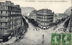 CPA Grenoble Avenue Alsace Lorraine Et Boulevard Gambetta