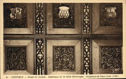 CPA Grenoble Palais De Justice Panneaux De La Salle historique Paul Jude 1521