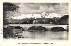 CPA Grenoble Pont De I'Hopital Et Chaine Des Alpes