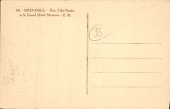 CPA Grenoble Rue Felix Poulat Et Le Grand Hotel Moderne