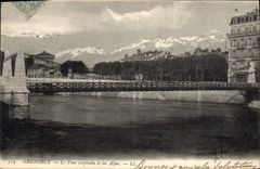 CPA Grenoble Le Pont Suspendu Et Les Alpes
