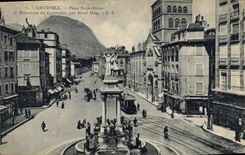 CPA Grenoble Place Notre Dame Et Monument Du Centenaire Par Henri Ding