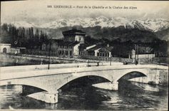 CPA Grenoble Pont De La Citadelle Et La Chaine Des Alpes