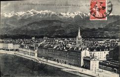 CPA Grenoble Vue Generale Et La Chaine Des Alpes