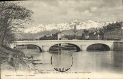 CPA Grenoble Le Pont De I'Hopital Et La Chaine Des Alpes