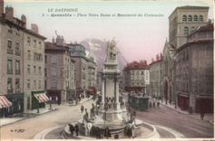 CPA Grenoble Place Notre Dame Et Monument Du Centenaire