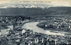 CPA Grenoble L'Ile Verte I'Isere Et Les Alpes
