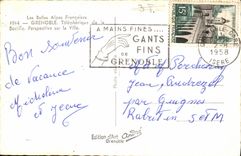 CPA Grenoble Telepherique De La Bastille Perspective Sur La Ville