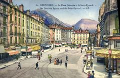 CPA Grenoble La Place Grenette Et Le Saint Eynard