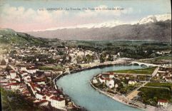 CPA Grenoble Le Tronche I'Ile Verte Et La Chaine Des Alpes