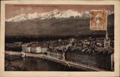CPA Grenoble Vue Generale Et Les Alpes