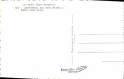 CPA Grenoble Rue Felix Poulat ET Eglise Saint Louis