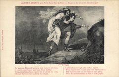 CPA Les Deux Amants Pres Pont Saint Pierre Legende Du Temps 4ème tableau