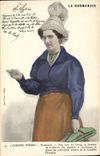 CPA la laitière Coiffes D'Hier Etrepagny comédie française