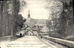 CPA Courtalain Vue Prise De I'Avenue De La Gare