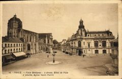 CPA Dreux Place Metezeau A Droite Hotel De Ville