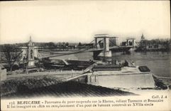 CPA Beaucaire Panorama Du Pont Suspendu Sur Le Rhone