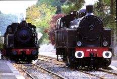 CPSM Locomotive 040 T 1751 et 030 T 8158 En Gare D'Anduze