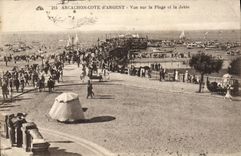 CPA Arcachon Cote D'Argent Vue Sur La Plage Et La Jetee