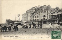 CPA Arcachon Le Casino Deganne Vu De La plage