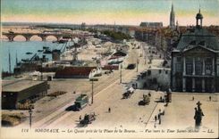 CPA Bordeaux Les Quais Pris De La Place De La Bourse