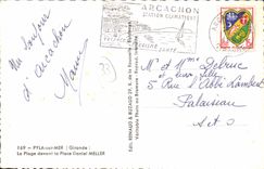 CPA Pyla Sur Mer La Plage Devant La Place Daniel Meller