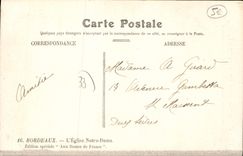 CPA Bordeaux Souvenir église Notre Dame